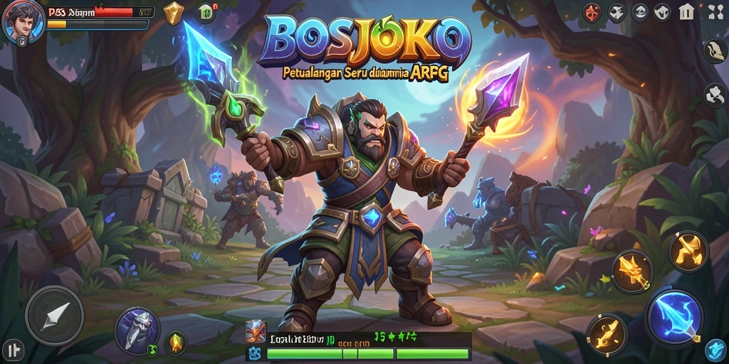 Tampilan gameplay <strong>BOSJOKO</strong> yang penuh aksi dan menegangkan dalam dunia ARPG.