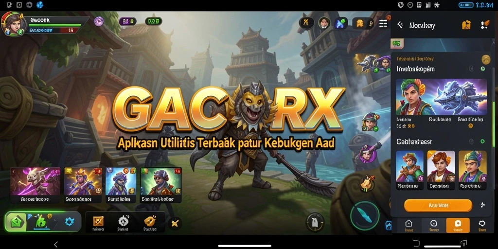 Tampilan screenshot GACORX yang menunjukkan fitur utilitas utama.