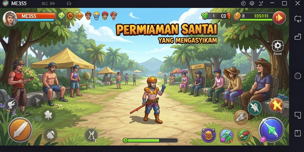 Screenshot gameplay ME355 menampilkan suasana bermain yang ceria dan mengasyikkan.