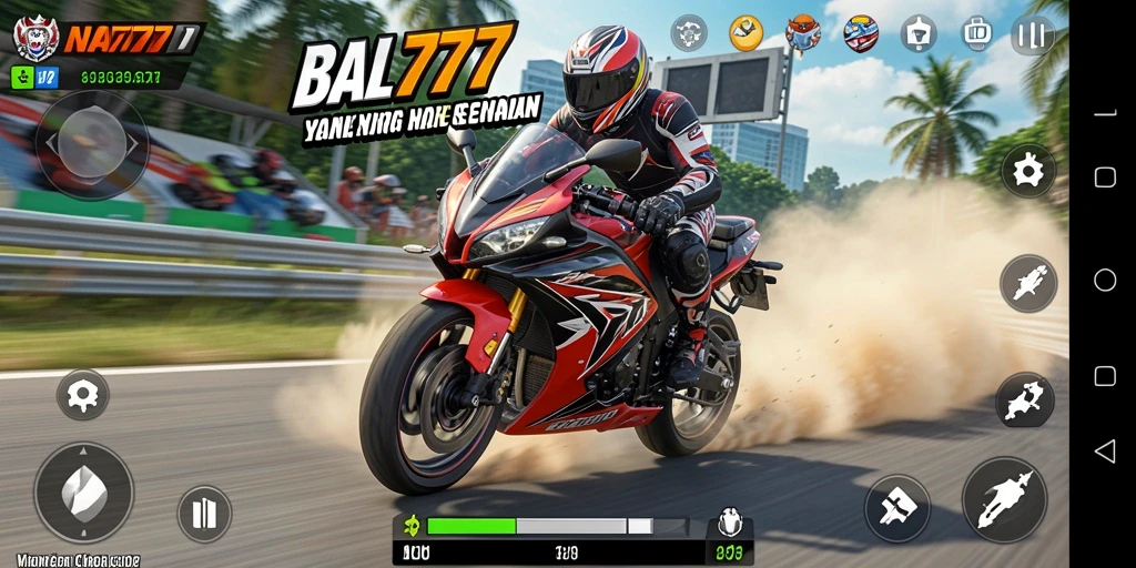Screenshot gameplay NA777 yang menampilkan balapan motor seru.