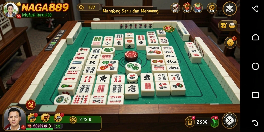 Screenshot utama NAGA889 menampilkan gameplay seru Mahjong yang menantang.