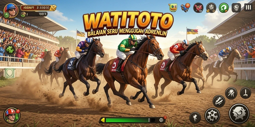 Tampilan gameplay seru dalam WATITOTO dengan balapan cepat dan mobil kustomisasi.